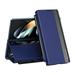 Feishell for Samsung Galaxy Z Fold4 Case with S Pen & Pen Holder Business PU Leather Hidden Kickstand Magnetic Absorption Shockproof Full Body Protection Ultra Slim Phone Case Blue