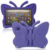 Dteck Fire Max 11 Tablet Case Kids Amazon Fire Max 11 2023 Butterfly Case with Kickstand Light EVA Full Boby Rugged Shockproof Kid-Proof Fire Max 11 Kids Tablet Case for Girls Kids Gift Purple