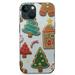 MAXPRESS Clear Christmas Case for iPhone 14 6.1 inch Cute Merry Christmas Pattern Phone Case Gifts Translucent Silicone Hard PC + Shockproof Protective Cover-Gingerbread Man