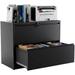 HBBOOMLIFE Lateral File Cabinet 4 Drawer Metal File Cabinet with Lock Mordern File Cabinet Cabinet for Legal/Letter A4 Size and Office Home Steel Black