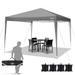 COBIZI 10x10 Pop Up Canopy Tent Outdoor Instant Commercial Gazebo Shade Shelter Waterproof Tents for Backyard Parties Event Gray