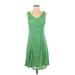 Alexia Admor Casual Dress - A-Line V Neck Sleeveless: Green Dresses - Women's Size Small