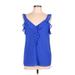 The Impeccable Pig Sleeveless Blouse: Blue Tops - Women's Size Large