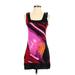 Express Casual Dress - Shift Square Sleeveless: Purple Color Block Dresses - Women's Size X-Small