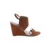 H By Halston Wedges: Brown Print Shoes - Women's Size 12 - Open Toe