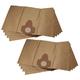 vhbw 10x Vacuum Cleaner Bag compatible with Parkside PNTS 1400 A1 IAN 53353, PNTS 1400 B1 IAN 66443 Vacuum Cleaner - Paper, 38.5 cm x 26 cm Brown