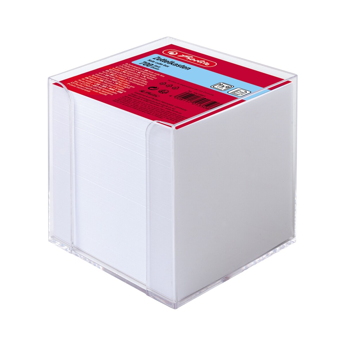 Herlitz Zettelbox 10410801 9x9x9cm PS transparent +700Bl. Image