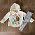 Disney Matching Sets | Disney Toddler Moana Hoodie Outfit Set 2t | Color: Cream/Gray | Size: 2tg