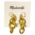 Madewell Jewelry | Madewell Ring Theory Huggie Link Drop Earrings Vintage Gold New | Color: Gold | Size: 1-1/2”