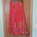 Anthropologie Dresses | Anthropologie We Love Vera Red Orange Embroidered Strapless Dress Sz 6 | Color: Orange/Red | Size: 6