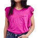 Free People Tops | Free People We The Free So Easy Cotton & Modal Ruffle Short Sleeve Detail Tee | Color: Pink | Size: S