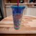 Disney Dining | Disney Stitch Blue Travel Tumbler Cup Lidded With Reusable Straw Nwot | Color: Blue | Size: Os