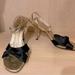 Kate Spade Shoes | Kate Spade Gold And Black Ankle Strap Heeled Sandals Size 8 | Color: Black/Gold | Size: 8.5