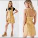 Free People Dresses | Free People Goldie Leather Jumper Dress Size 8 | Color: Gold/Yellow | Size: 8