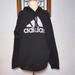 Adidas Shirts | Adidas Black Hoodie Athletic Hooded Logo Sweatshirt Men's Size L | Color: Black/White | Size: L