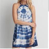 American Eagle Outfitters Dresses | American Eagle Tie Dyed Halter Summer Dress Sz Small | Color: Blue/White | Size: S