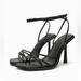Zara Shoes | High Heeled Strap Sandals | Color: Black | Size: 8