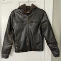 Levi's Jackets & Coats | Levi's Dark Brown Faux Leather Jacket With Hoodie Liner Men’s Size Small | Color: Brown | Size: S