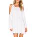 Free People Dresses | Free People White Cream Ivory Long Sleeve Cold Shoulder Mini Tunic Dress P2205 | Color: Cream/White | Size: L