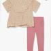 Jessica Simpson Matching Sets | 4t Jessica Simpson Ribbed Mauve Legging With Floral Blouse | Color: Pink/Yellow | Size: 4tg