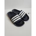 Adidas Shoes | Adidas Adilette Shower Locker Slide Mens 10 Water Sandal Navy White Gz5920 New | Color: Blue | Size: 10