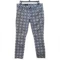 J. Crew Pants & Jumpsuits | J Crew 28 Ankle Toothpick Cotton Lighweight Jeans Navy And White Geometric Print | Color: Blue/White | Size: 28