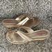 Lilly Pulitzer Shoes | Lilly Pulitzer Metallic Gold Mckim Leather Thong Wedge Sandals | Color: Gold | Size: 8.5