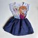 Disney Dresses | Frozen Disney Sz 4 Elsa Anna Sleeveless Glitter Dress | Color: Blue/White | Size: 4g