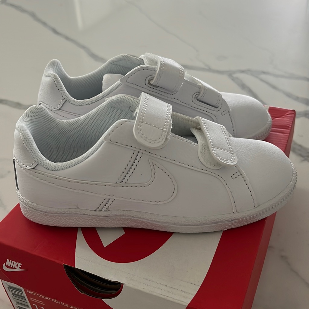Nike Shoes | Brand New With Box White Nike Court Royal Boys Sneakers Size 11 | Color: White | Size: 11b