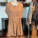 Free People Dresses | Free People Brown Floral Dress | Color: Cream/Tan | Size: M