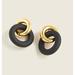 J. Crew Jewelry | J. Crew Acetate Interlocking Circle Stud Earrings. | Color: Black/Gold | Size: Os