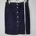 J. Crew Skirts | J. Crew Denim Pencil Skirt. Size 4 Blue Jean Skirt.100% Cotton Button Front | Color: Blue | Size: 4