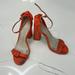 Zara Shoes | Amiana Versace/Zara Style Leather High Heels Sandals | Color: Orange | Size: 8