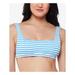 Jessica Simpson Swim | Jessica Simpson Women's Blue Tie Textured Square Neck Swimsuit Top L | Color: Blue | Size: L