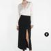 Zara Skirts | *Brand New* Zara Black Slit Skirt | Color: Black | Size: S