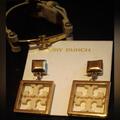 Tory Burch Jewelry | Gold &Off White Leather Bracelet And Tory Burch Stud Earrings | Color: Gold | Size: Os