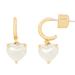 Kate Spade Jewelry | Kate Spade My Love Heart June Pearl Huggies Gold Hoop Earrings | Color: Gold/White | Size: Os