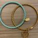 Coach Jewelry | Gold And Teal Coach Bangle Bracelets | Color: Gold/Green | Size: Os