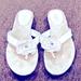 Coach Shoes | Coach Samira Women’s White Thong Flower Sandals Size 7 Casual Pool Shoe | Color: White | Size: 7