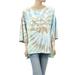 Free People Tops | Free People Sunny Tie Dye Print Tee Tunic Top High Low Cotton Oversized S | Color: Blue/Green | Size: S