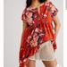 Free People Dresses | Free People Women's Harper Floral Corduroy Mini Dress | Color: Orange/Red | Size: M