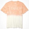 American Eagle Outfitters Shirts | Ae Super Soft Slub Dip-Dye Graphic T-Shirt | Color: White | Size: M