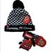 Disney Accessories | Disney Cars Hat & Gloves Set | Color: Black/Red | Size: S