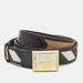 Burberry Accessories | Burberry Black/Beige Housecheck Canvas And Leather Square Logo Buckle Belt 85cm | Color: Black | Size: 85cm