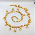 J. Crew Jewelry | J. Crew Golden Faux Pearl Necklace Hook Clasp Retired 36" Long Marked Statement | Color: Cream/Gold | Size: Os