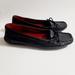 Ralph Lauren Shoes | Lauren Ralph Lauren (Polo) Flat Casual Loafers Shoes Red Stitch Accent Size 7.5b | Color: Black | Size: 7.5
