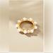 Anthropologie Jewelry | Anthropologie 14 K Gold Plated Pearl & Crystal Ring Size 8 | Color: Gold/White | Size: 8