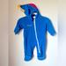 Columbia Jackets & Coats | Columbia Baby Fleece Bunting With Stripe Pom Hat. Size 12 Month | Color: Blue | Size: 12mb
