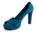 Gucci Shoes | Gucci Blue Suede Platform Sandals High Heels Shoes | Color: Blue/Gold | Size: 40