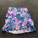 Lilly Pulitzer Skirts | Lilly Pulitzer Blue Green Pink Floral Print Ruffle Hem Mini Skirt Gorgeous 0 | Color: Blue/Pink | Size: 0